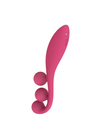 Vibromasseur triple stimulation flexible, anal, vaginale, clitoridienne Tri Ball rouge USB Satisfyer - CC597817